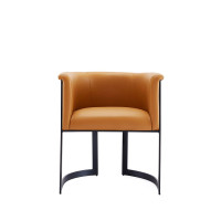 Manhattan Comfort DC046-CL Corso Leatherette Dining Chair with Metal Frame in Tan